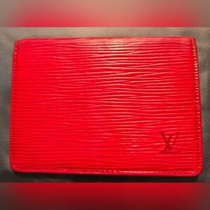 Louis Vitton red epi card holder